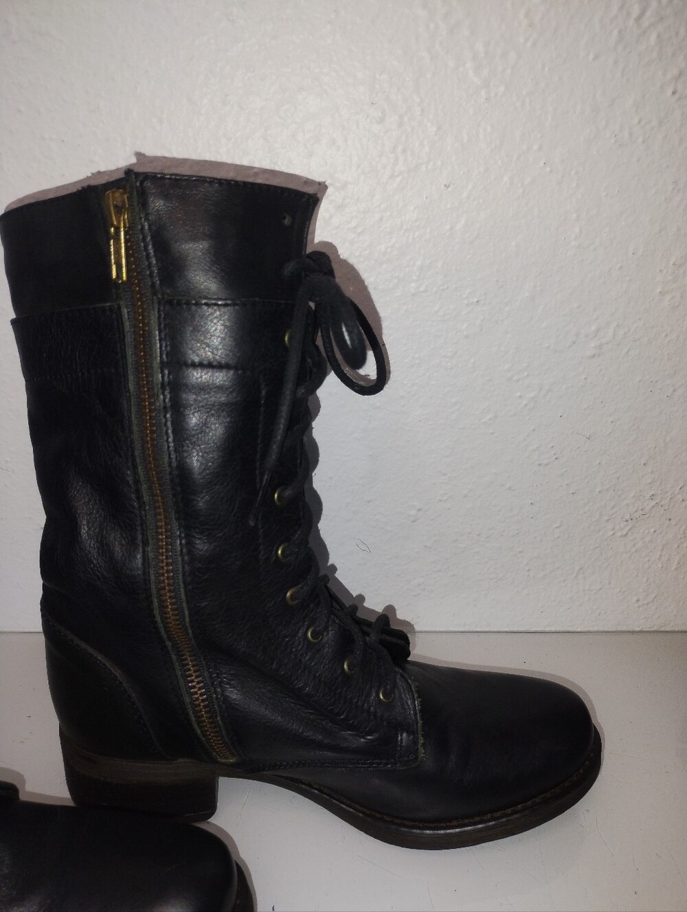 Steve Madden Barney Black Leather Boots. Womens Size 7.5 - Picture 13 of 14